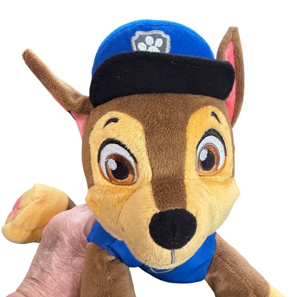 Paw Patrol Chase Plush Dog 11" Brown Blue Police Pup Stuffed Animal Collectible